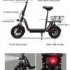 Verstellbarer E-Scooter mit Sitz, Korb, Front- und Rückscheibenbremsen