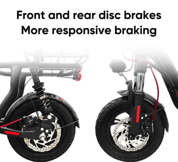 Scheibenbremsen vorne und hinten für sicheres Bremsen