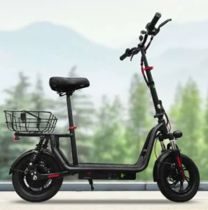 Elektroscooter 500W mit Sitz und Gepäckkorb