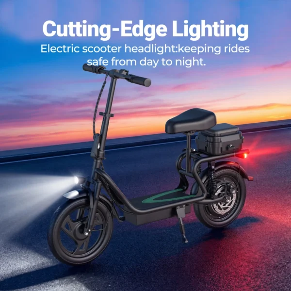 AOVOPRO Elektroroller LED Licht vorne hinten sicher fahren Nacht Wien kaufen Österreich