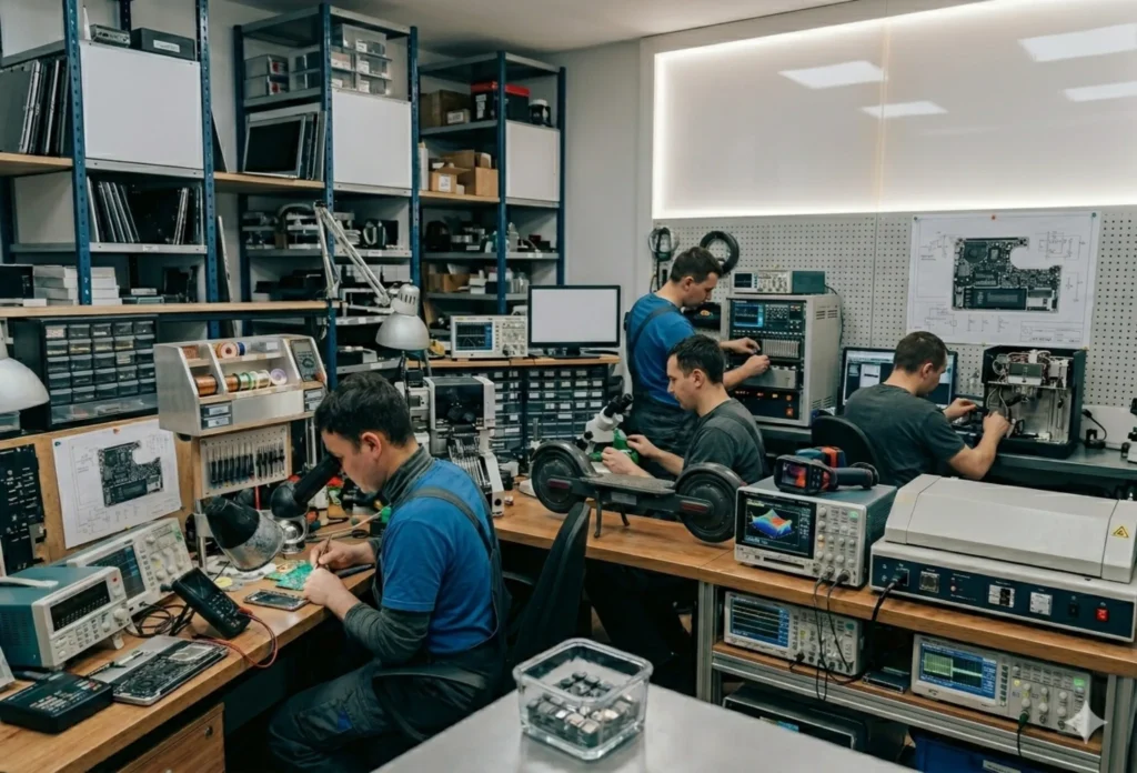 Elektronik Reparatur Werkstatt in Wien – Techniker reparieren Smartphones, Laptops und E-Scooter bei ElektroHelden